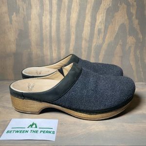 Dansko Gray and Black Mules